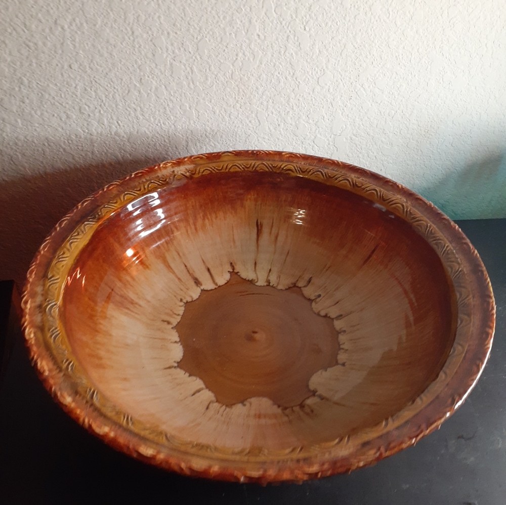 GORGEOUS Signed Art Studio Dryden Pottery 12" Decorative Bowl.